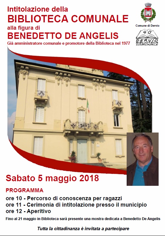 Intitolazione della Biblioteca di Dervio a Benedetto De Angelis <br>